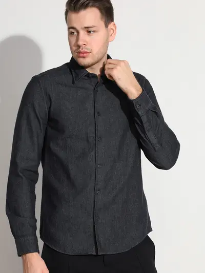 Сорочка цвета графит из хлопка